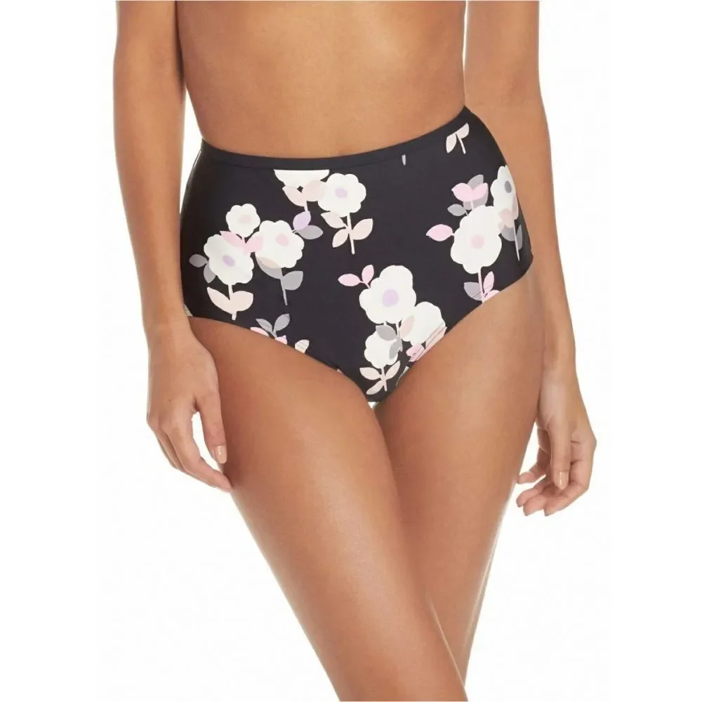 New! KATE SPADE Women's Floral Print High Waist Swim Bottoms Size Large NWT